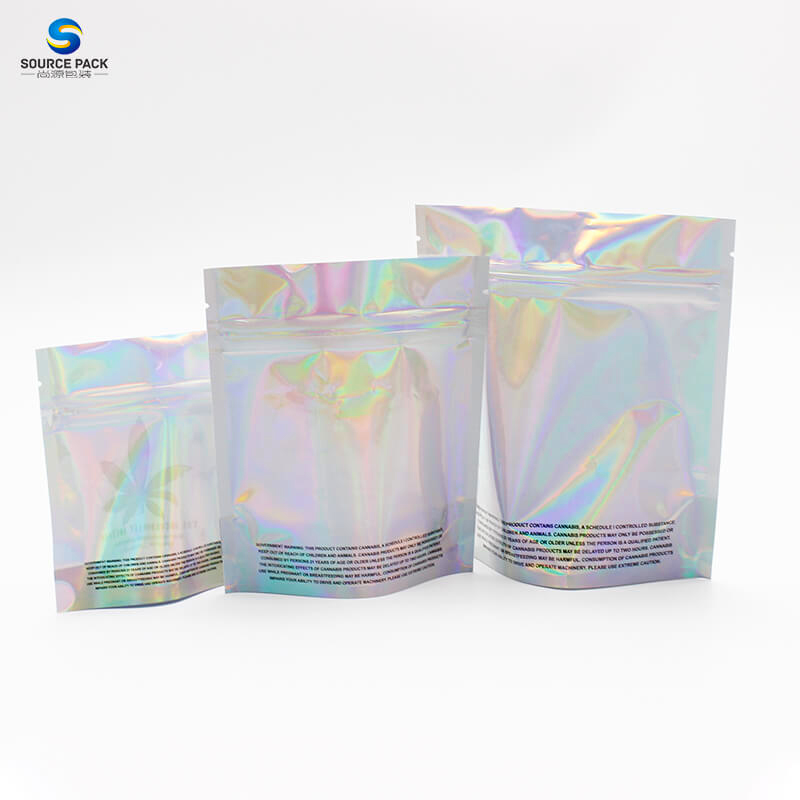 Holographic Mylar Weed Cannabis Packaging Bags