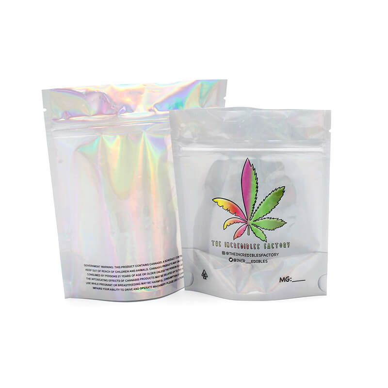 Holographic Mylar Weed Cannabis Packaging Bags