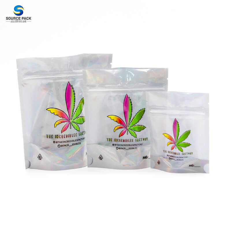 Holographic Mylar Weed Cannabis Packaging Bags