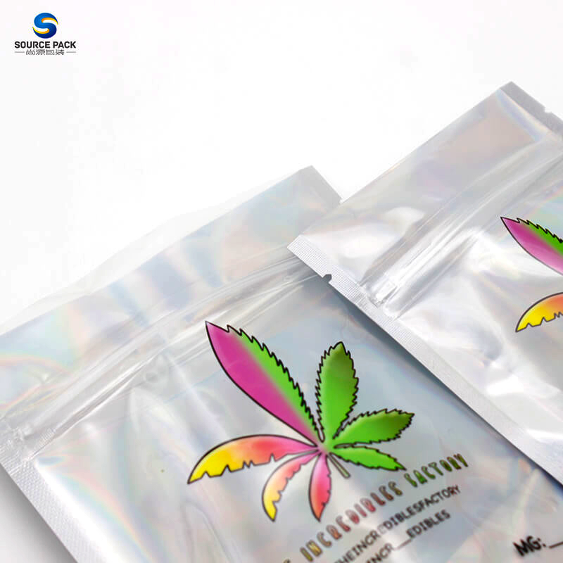 Holographic Mylar Weed Cannabis Packaging Bags